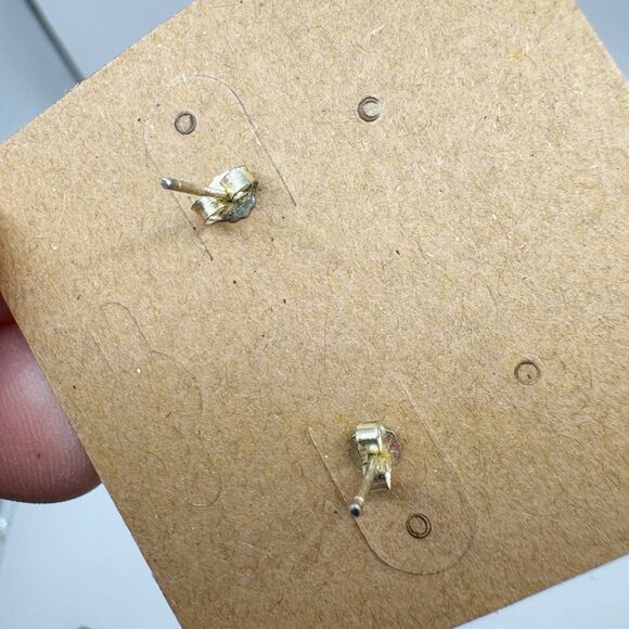 Sterling Silver Black Cubic Zirconia Square Minimalist Stud Earrings 4mm - Picture 3 of 9